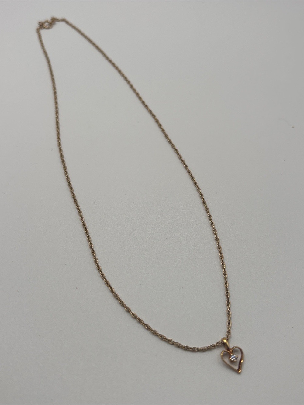18” 1/20 14K Gold Filled Chain Necklace Open Heart Pendant